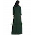 Abaya dress with frilled details- Dark Green  Abaya dress with frilled details- Dark Green